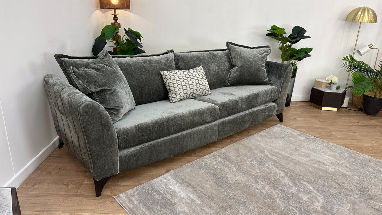 Sofology Luella Fabric Grande Sofa in Luxe Chenille Alpine Green Mix