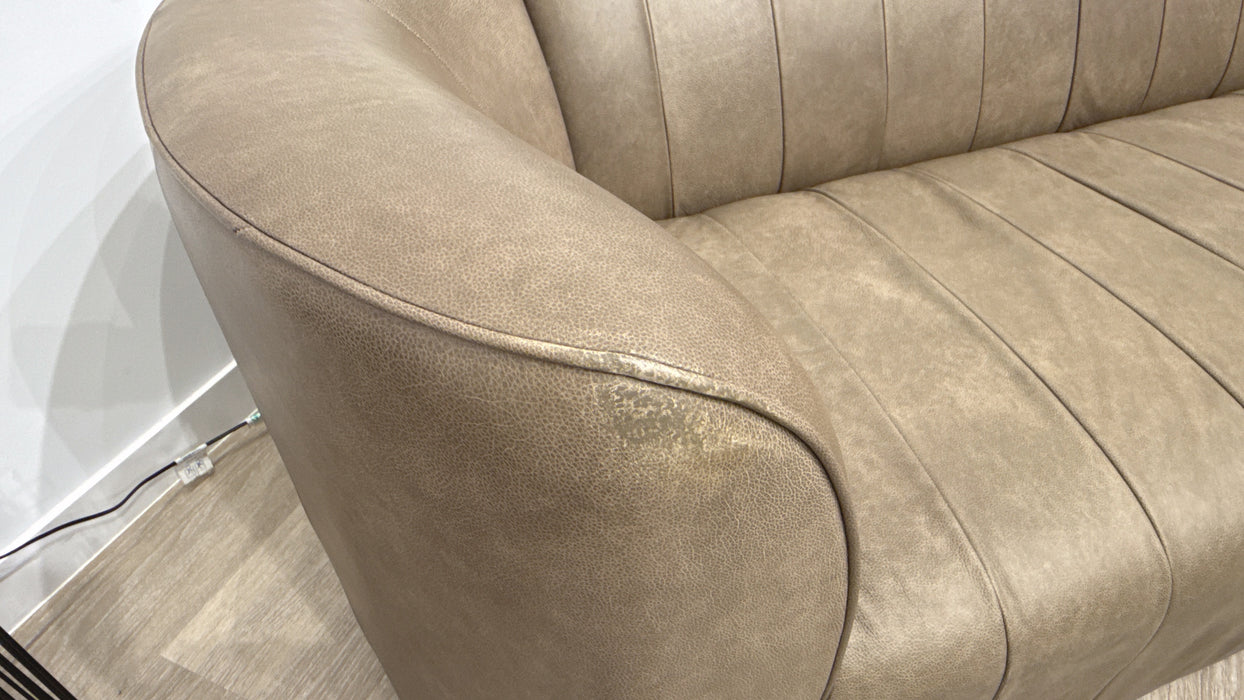 Sofology 4 Seater Leather Sofa in Relaxed Natural