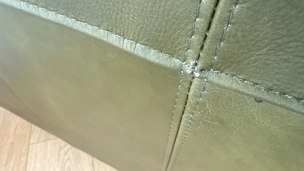 Sofology Hygge Leather 3 Seater in Relaxed Soft Olive