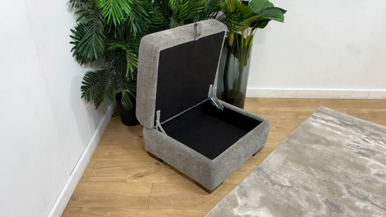 Sofology Elevate Fabric Storage Footstool in Grey
