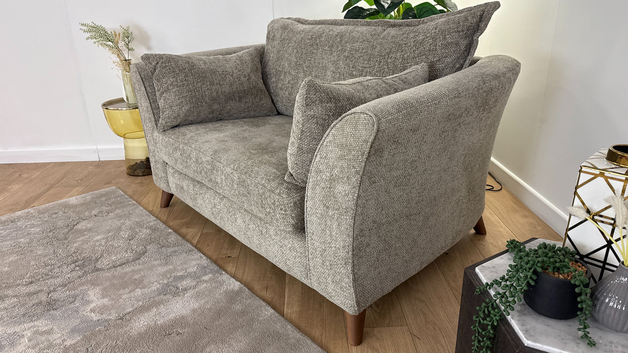 Sofology Scintillate Fabric Loveseat in Basketweave Chenille Stone