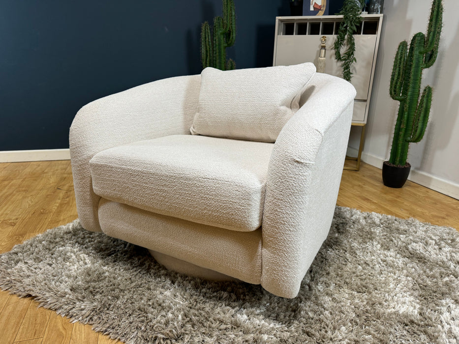 Westwood Fabric Swivel Chair - Soft Boucle Ecru - (WA2)