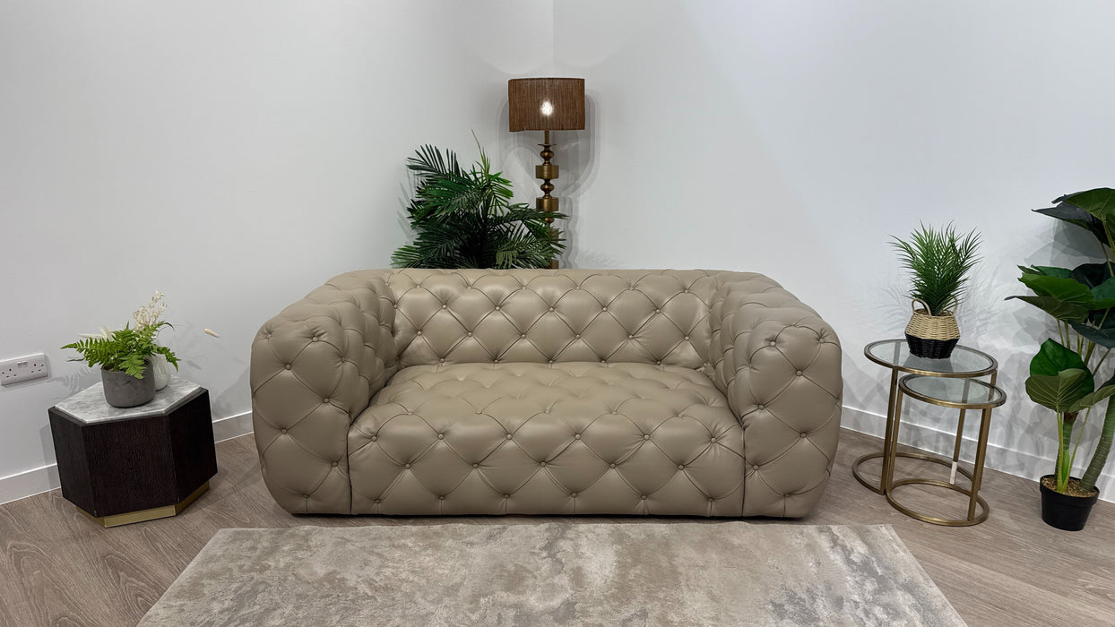 Sofology Venezia Leather 2 Seater in Trusty Embossed Stone