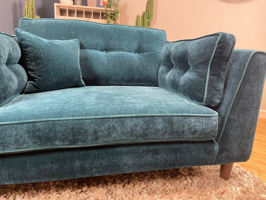 Cricket Loveseat Limited Edition Soft Chenille Teal Fabric (WA2)