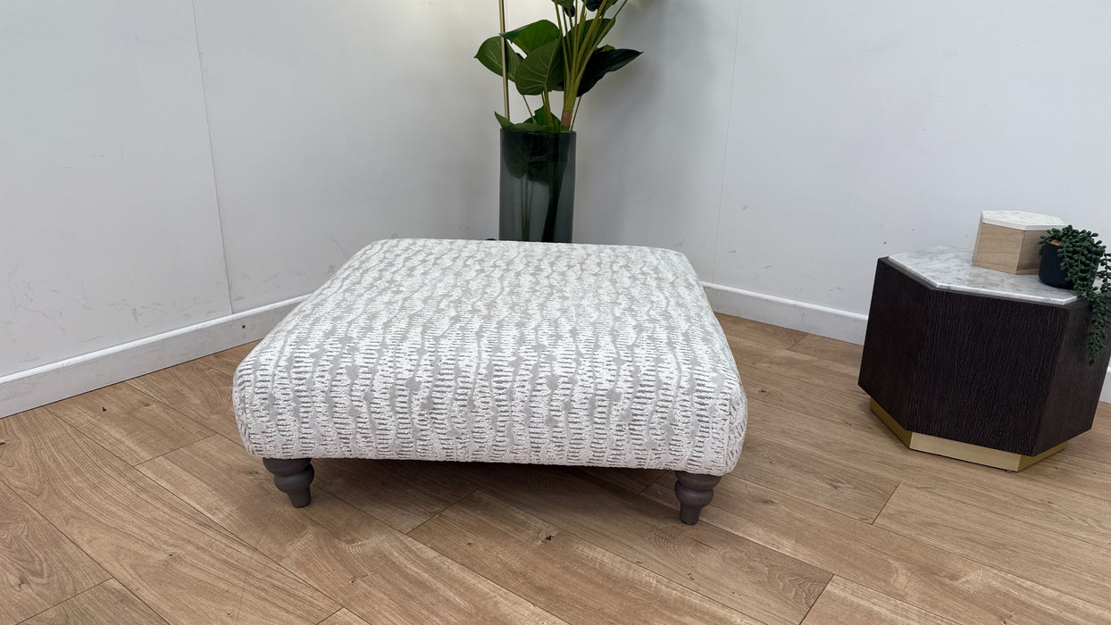 Sofology The Highgrove Fabric Footstool in Textured Pebble