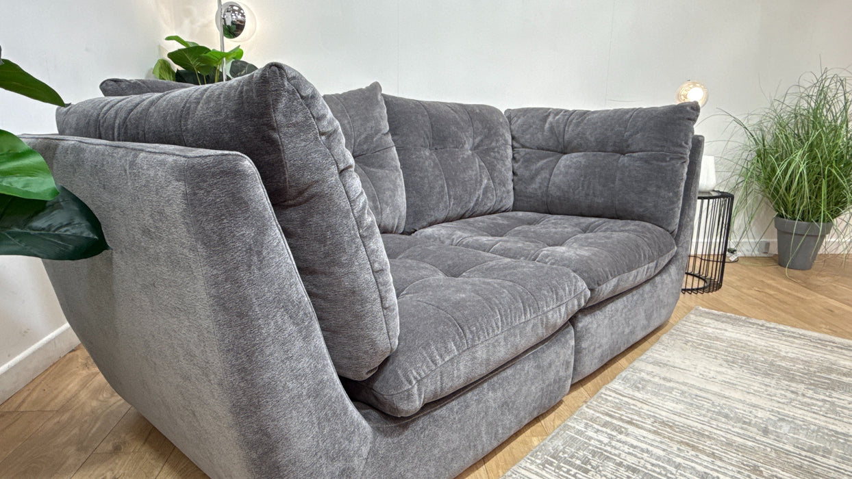 Sofology Cocoon Fabric 3 Seater in Textured Chenille Charcoal
