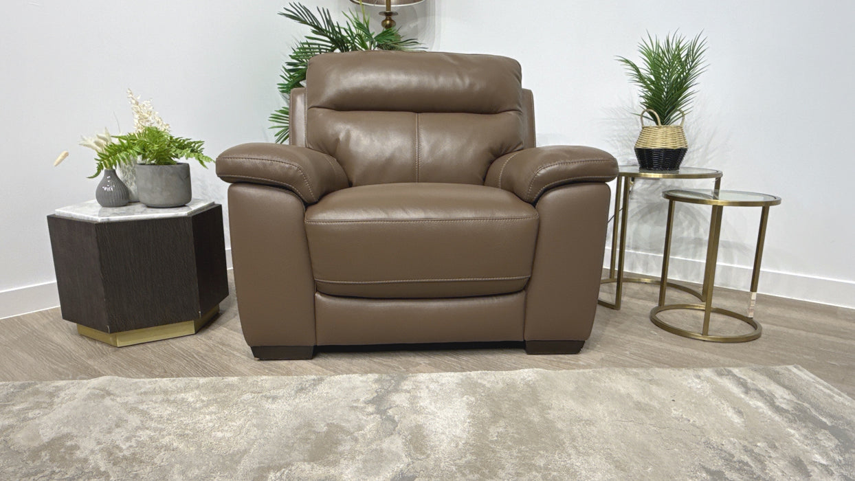 DFS Tristan Leather Chair in Pecan