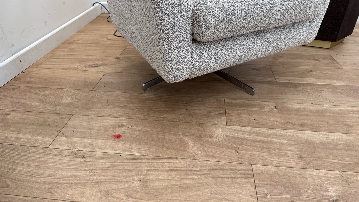 Sofology Bartello Fabric Accent Swivel Chair in Chunky Boucle Pepper