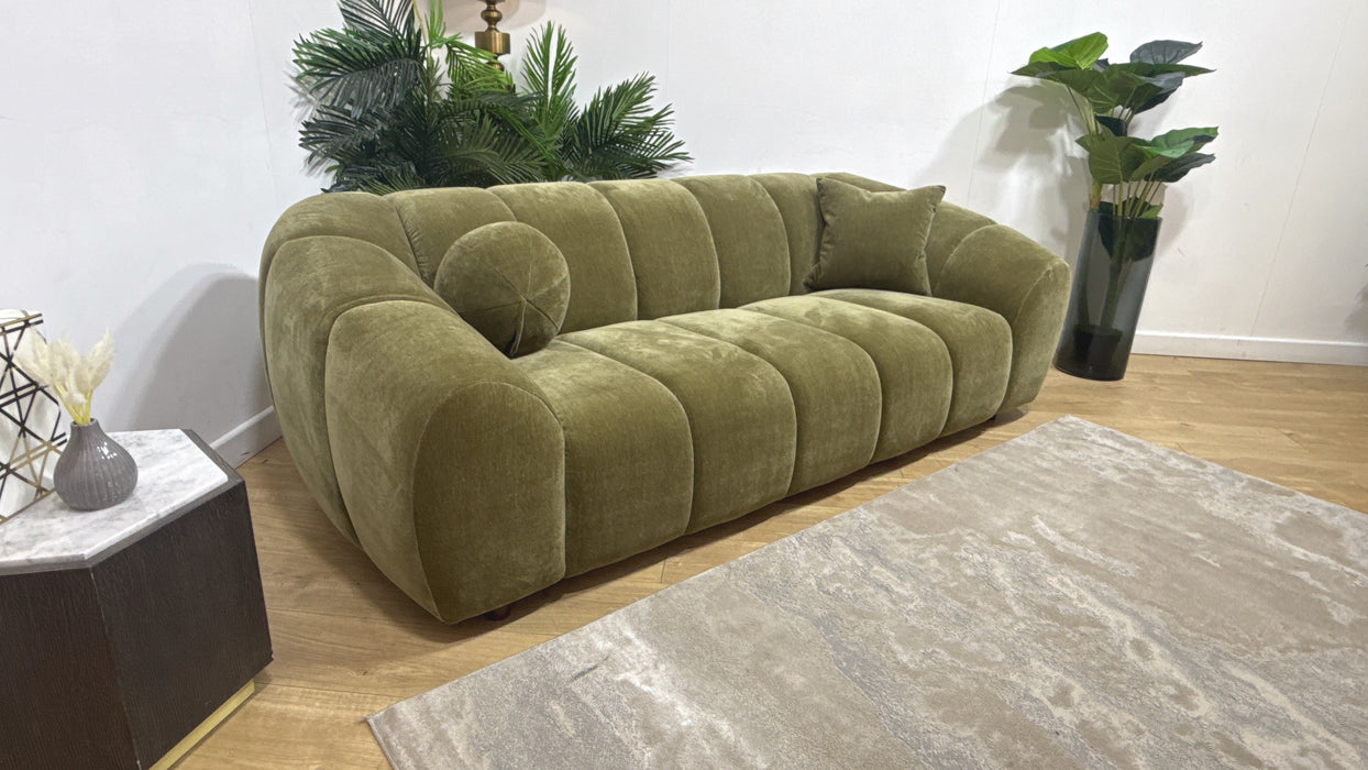 Sofology Waldorf Fabric 3 Seater in Soft Chenille Olive