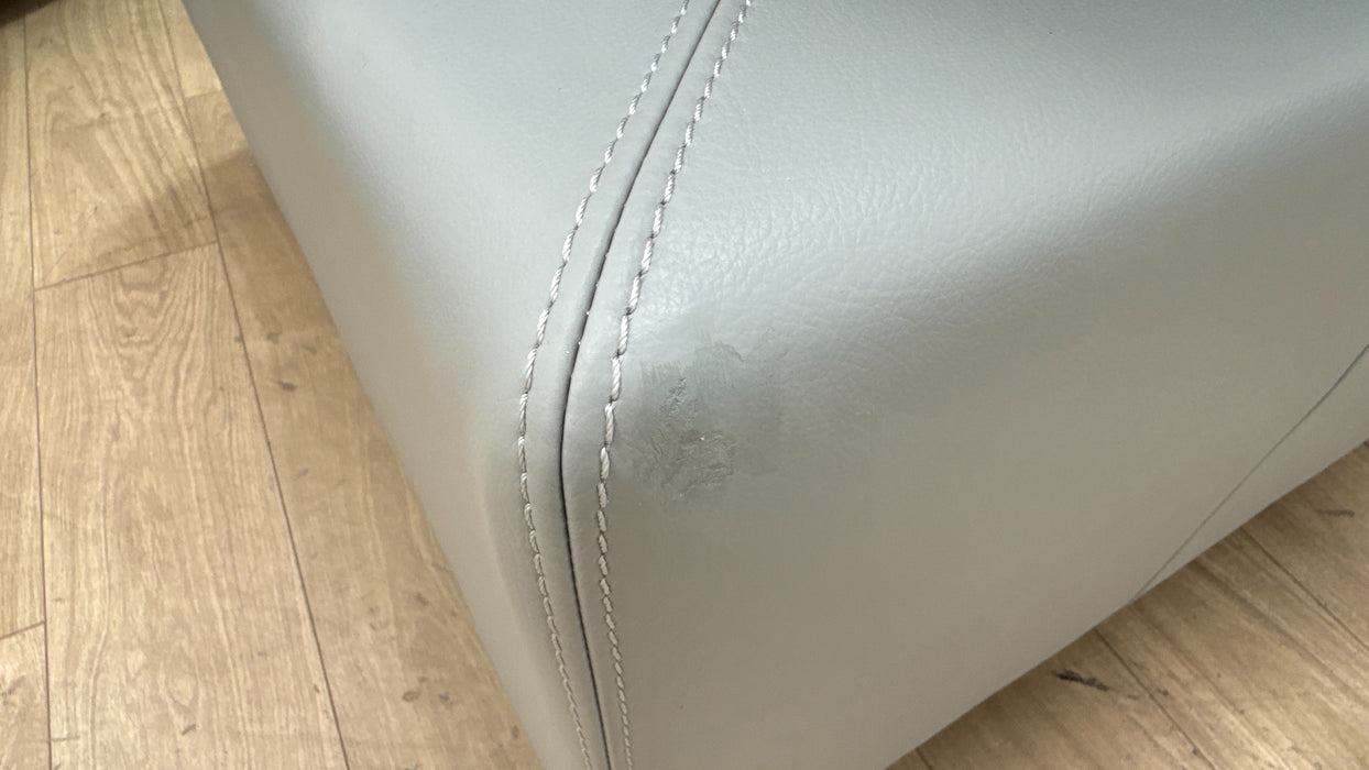 Sofology Arlington Leather 2 Corner 2 Power Recliner/Headrest Lumbar in Trusty Matt Light Grey