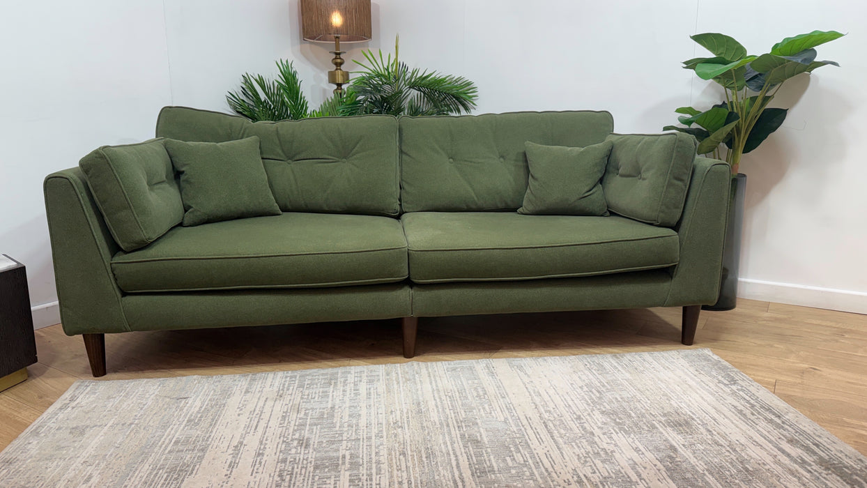 Sofology Cricket Fabric 4 Seater Split in Lifestyle Smooth Fabric Moss