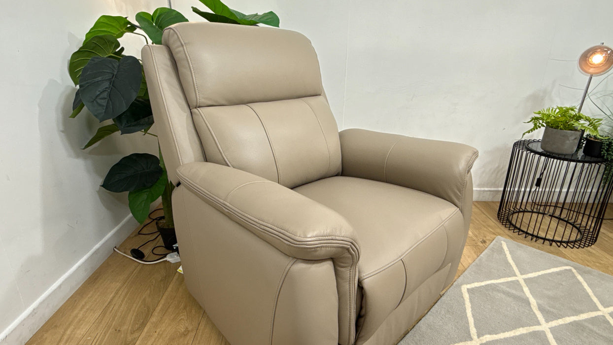 Sofology Bradie Leather Chair in Trusty Embossed Stone