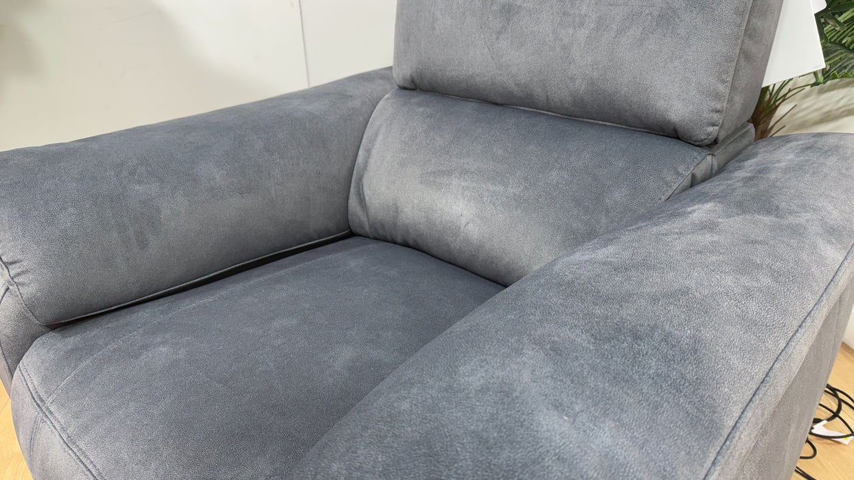 Sofology Bailey Fabric Chair Power Recliner in Lifestyle Flecked Charcoal