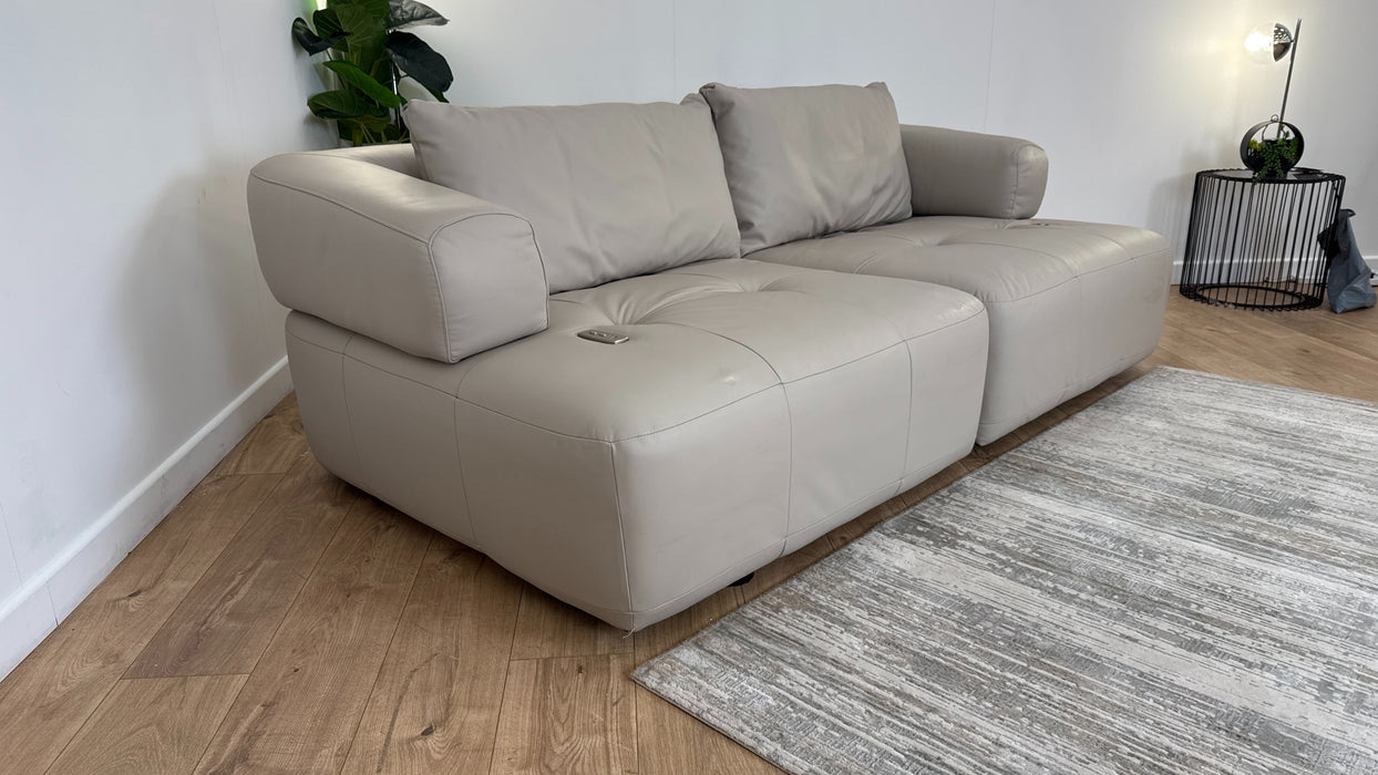 Sofology The Flex Leather 3 Seater Motion Back Large Full Back in Trusty Matt Stone