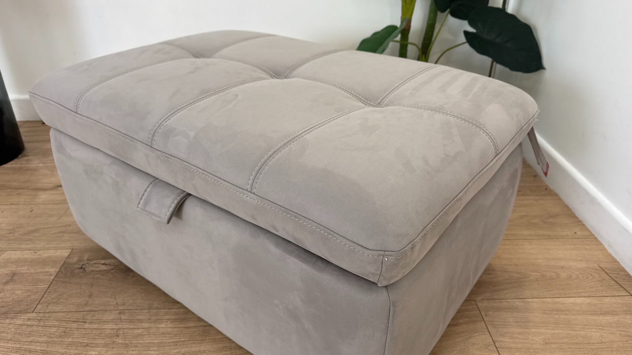 Sofology The Ripley Fabric Footstool in Lifestyle Nubuck Feel Light Grey