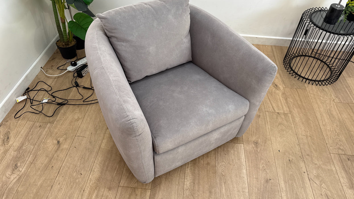 Sofology Marvella Fabric Swivel Chair in Stone