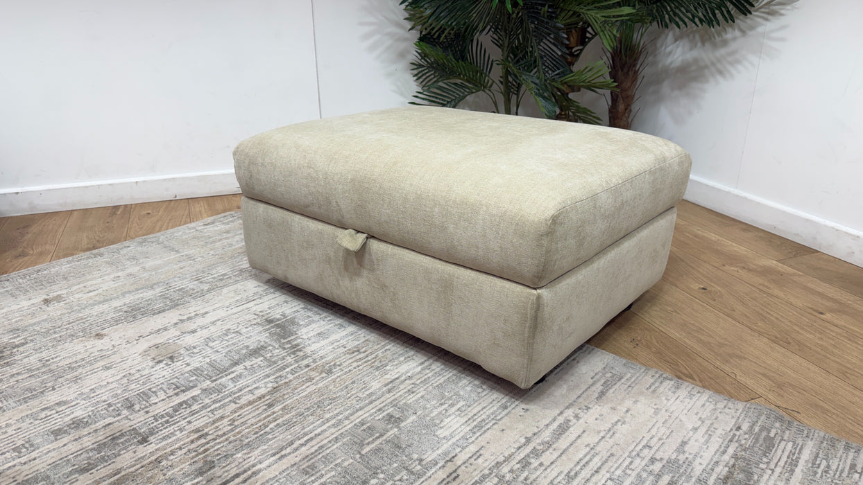Sofology Haven Fabric Storage Footstool in Vintage Chenille Natural
