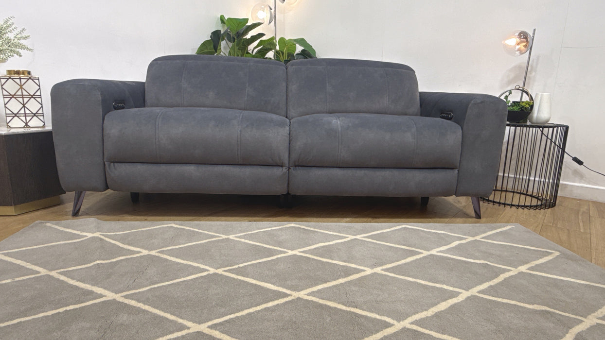Sofology Allure Fabric 2.5 Seater Power Recliner/Headrest Lumbar Support in Lifestyle Flecked Charcoal