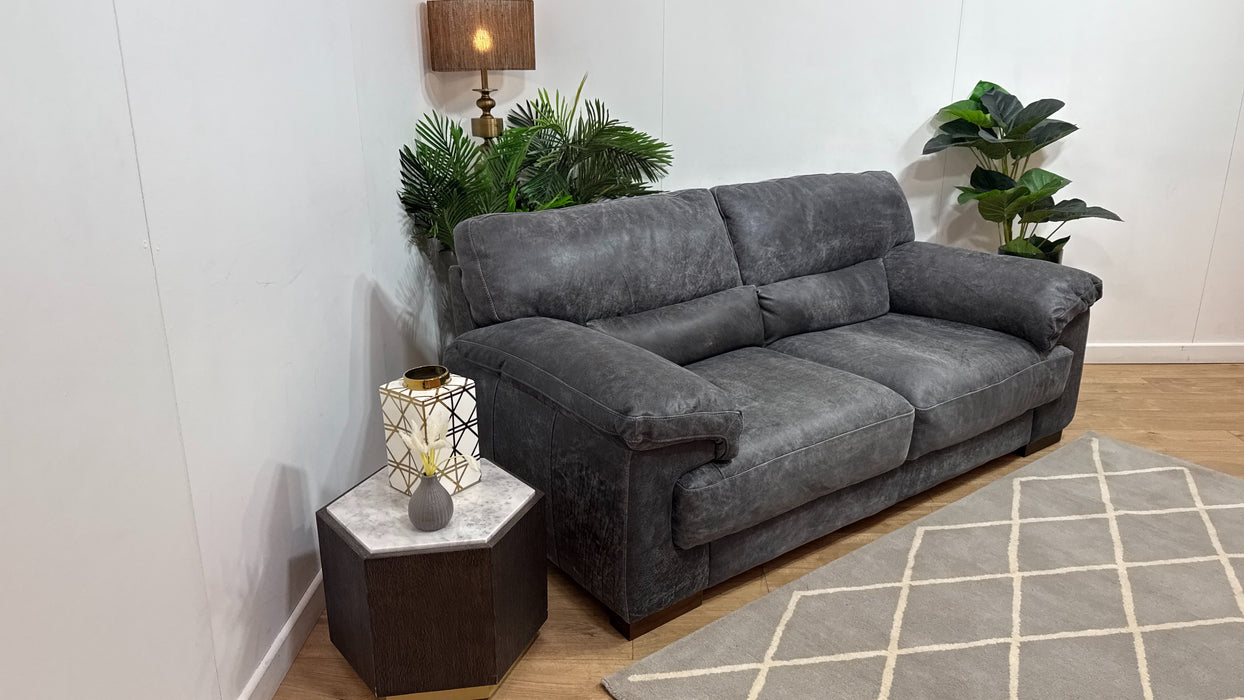 Sofology Santino Leather 2 Seater in Utah Grey