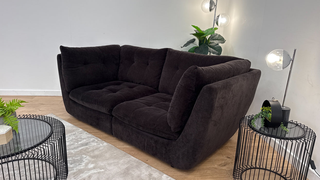 Sofology The Cocoon 3 Seater Fabric Sofa in Relaxed Chenille Raisin