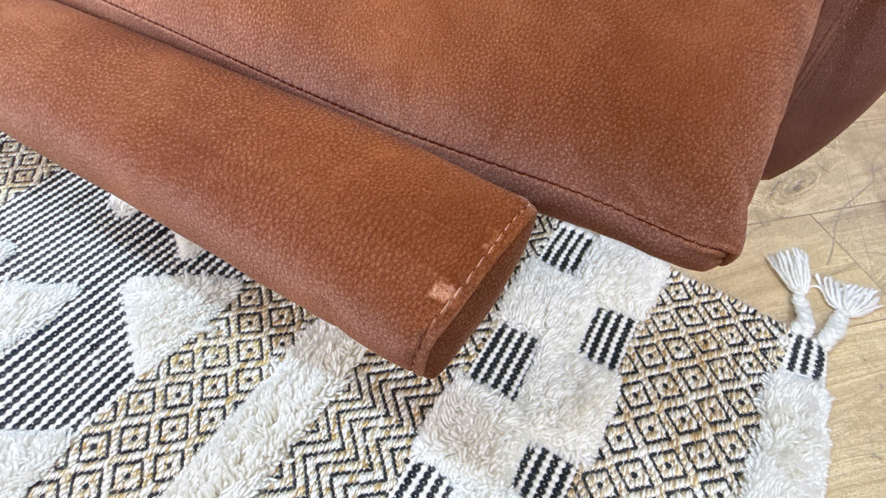 Sofology Arlington Fabric 3 Seater Power Recliner/Headrest Lumbar Support in Lifestyle Mottled Rust