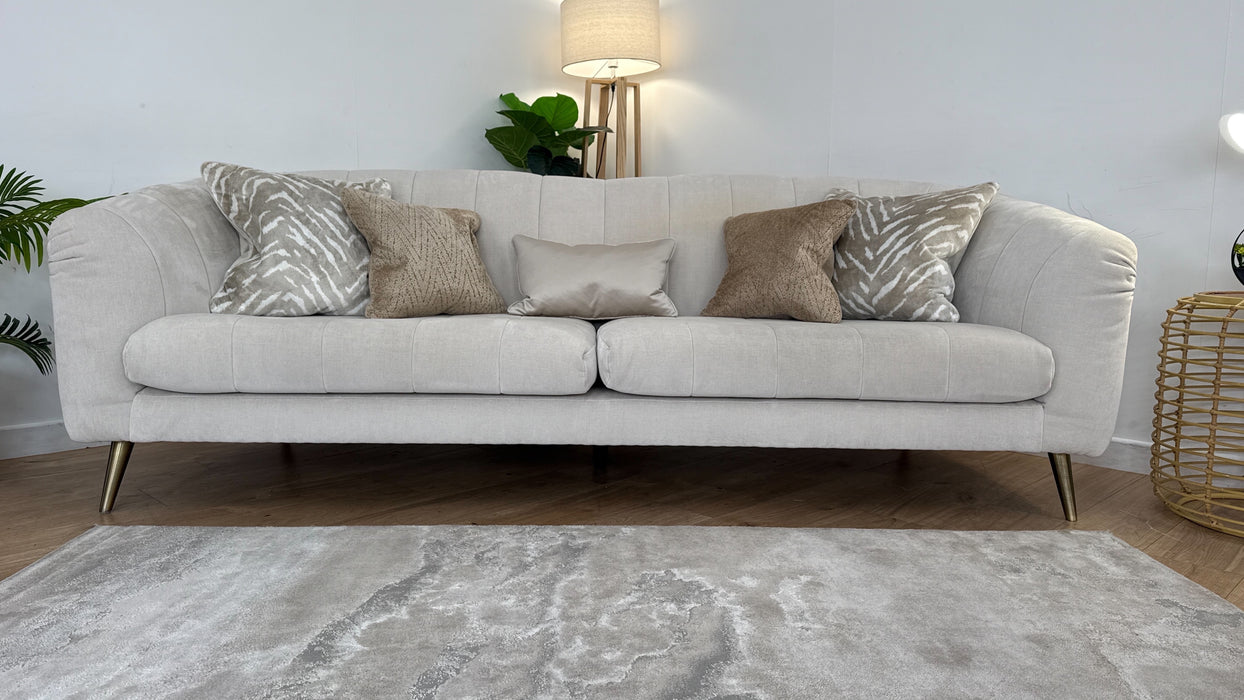 Sofology The Opulent 4 Seater Fabric Sofa in Manolo Ecru Luxe Mix