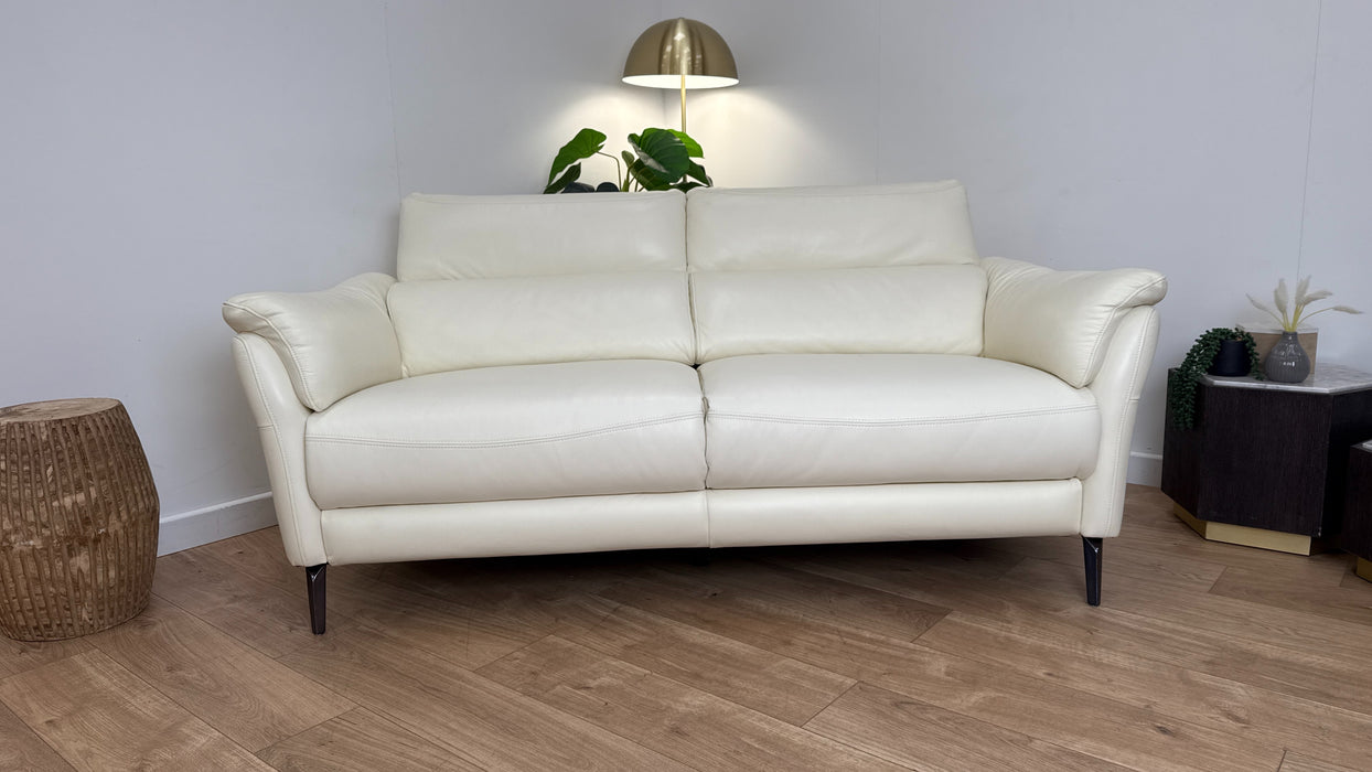 Sofology The Missouri 2.5 Seater Leather Sofa in White