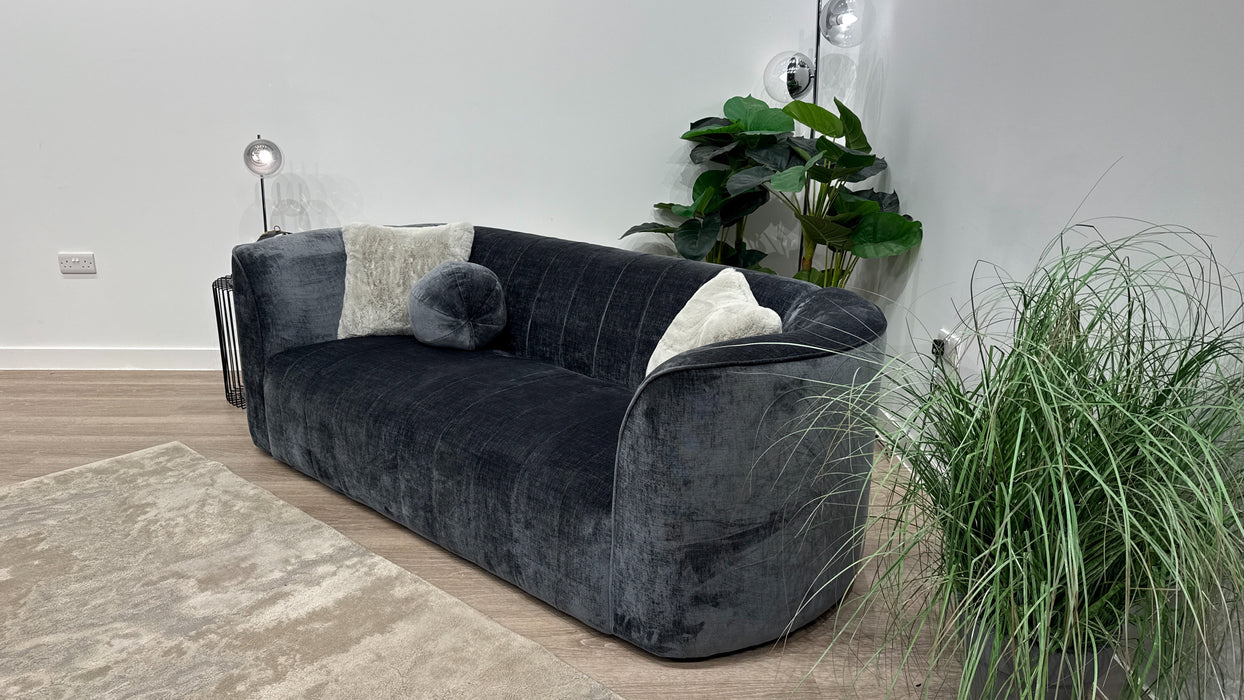 Sofology Fitzrovia Fabric 3 Seater No Trim in Luxury Chenille Charcoal Mix