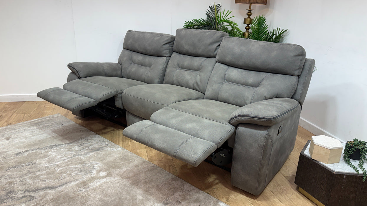 DFS Forster Express Fabric 3 Seater Recliner in Silver