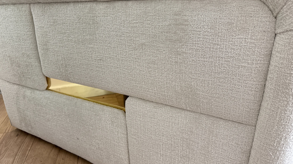 Sofology The Westwood Fabric Loveseat Gold Trim in Teddy Chenille Mist