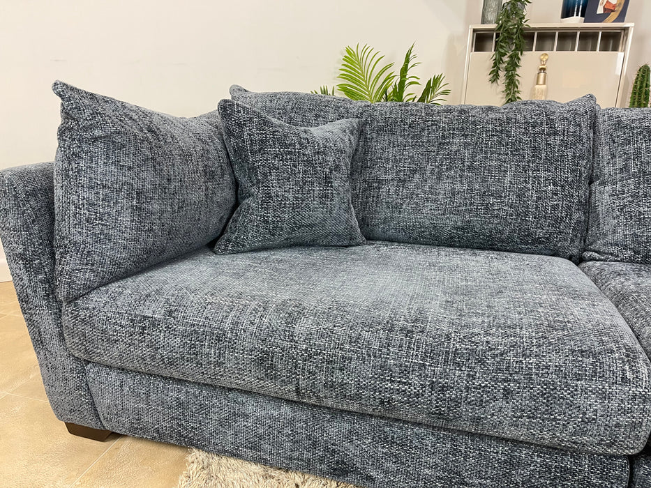 Tallulah 4 Seater Split Basketweave Chenille Navy Fabric (WA2)