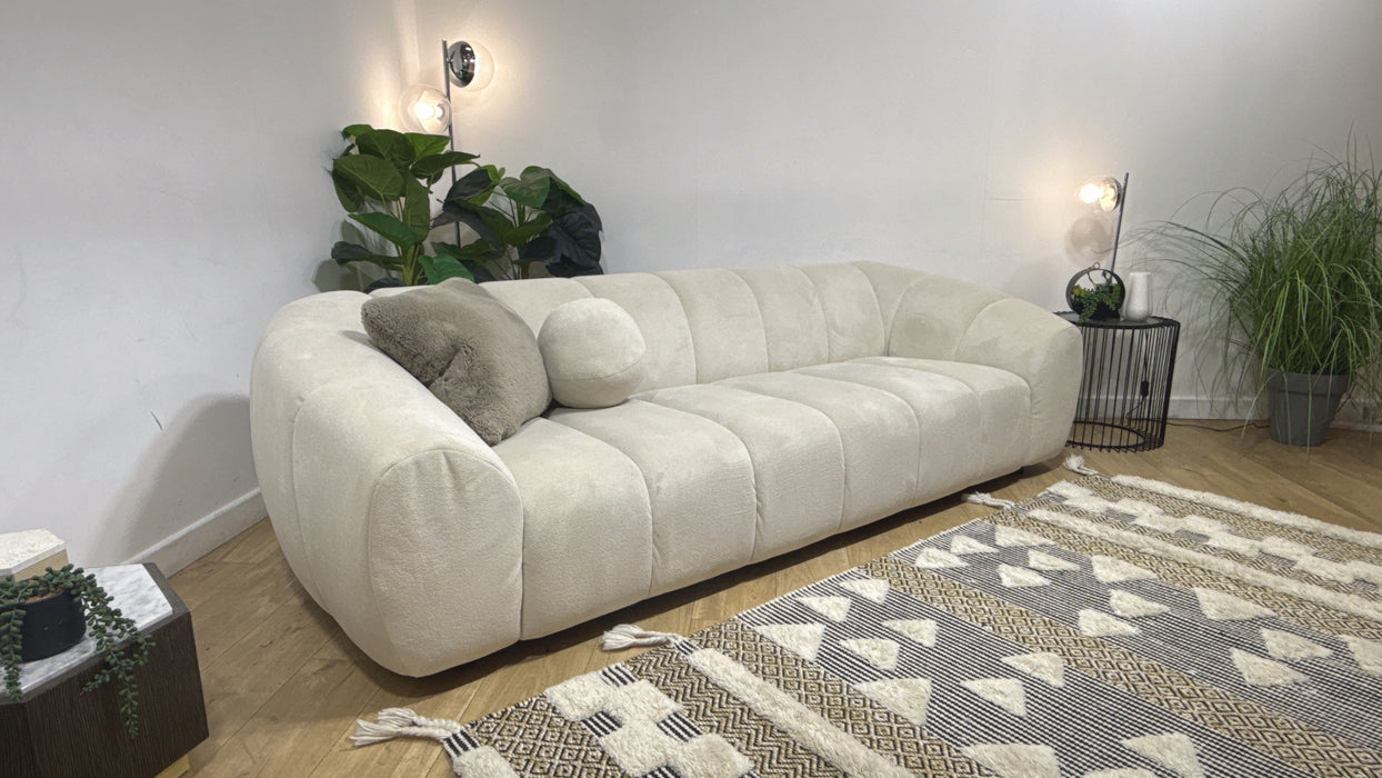 Sofology Waldorf Fabric 4 Seater in Soft Sherpa Natural Mix