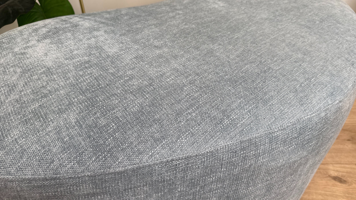 Sofology The Chloe Fabric Footstool in Linen Look Chenille Sky Mix