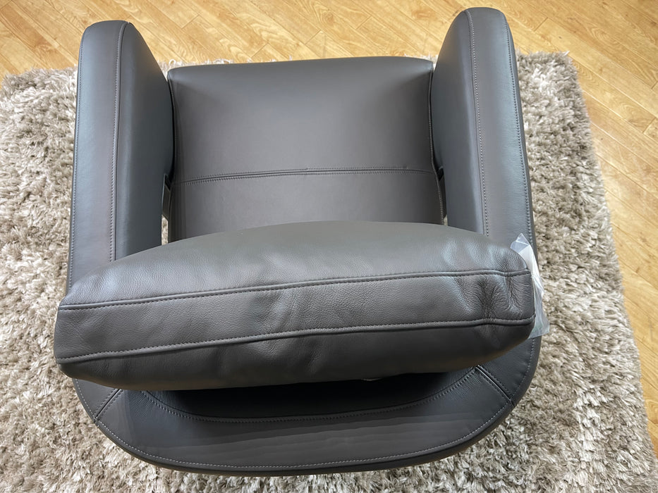 Flex Swivel Accent Chair - Trusty Matt Charcoal Leather (WA2)