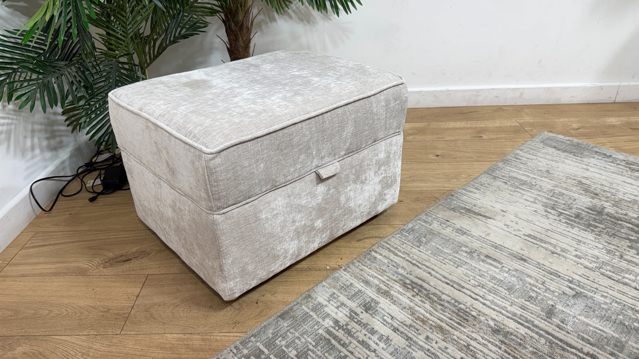 Sofology Georgio Fabric Storage Footstool Extra Flex Interior in Luxe Chenille Oyster