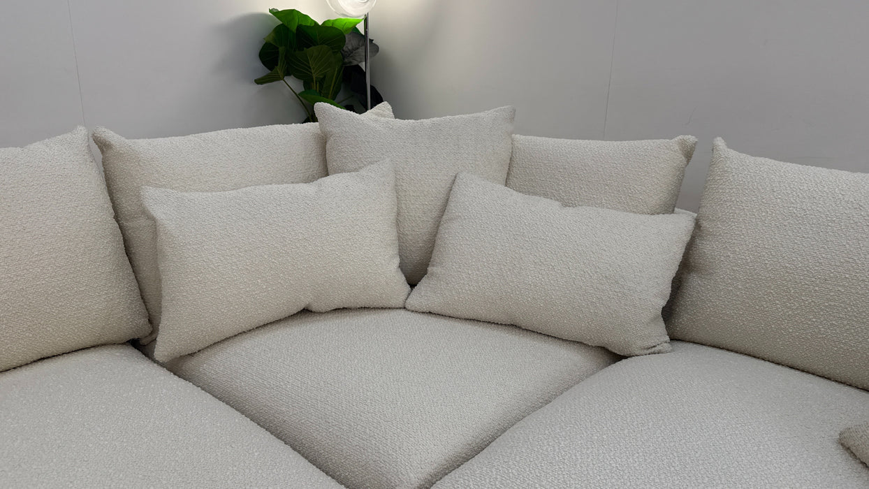 Sofology Marble Arch 3 Corner 1 Fabric Sofa in Cologne Wood Trim