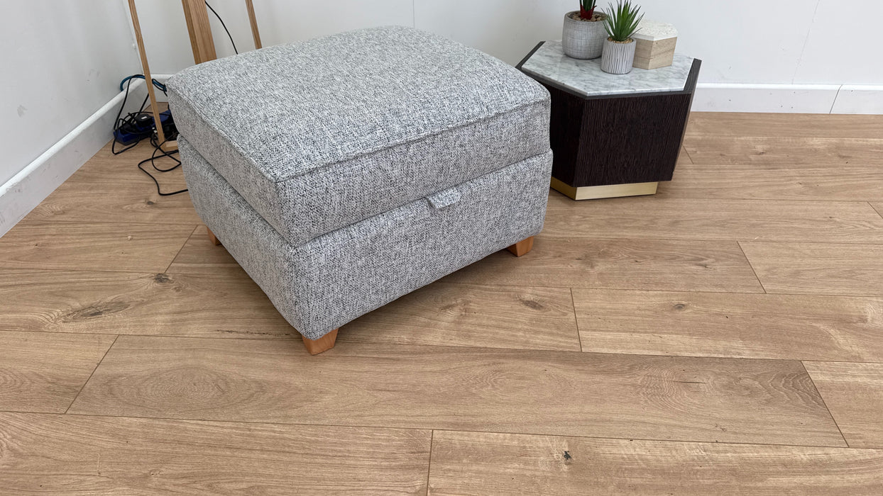 Nimbus Fabric Storage Footstool - Piero Zinc All Over