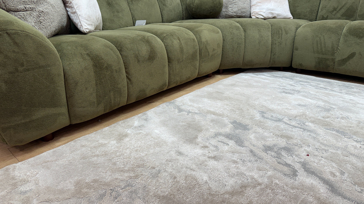 Sofology Waldorf Fabric 2 Corner 1.5 Chaise in Soft Sherpa Olive Mix