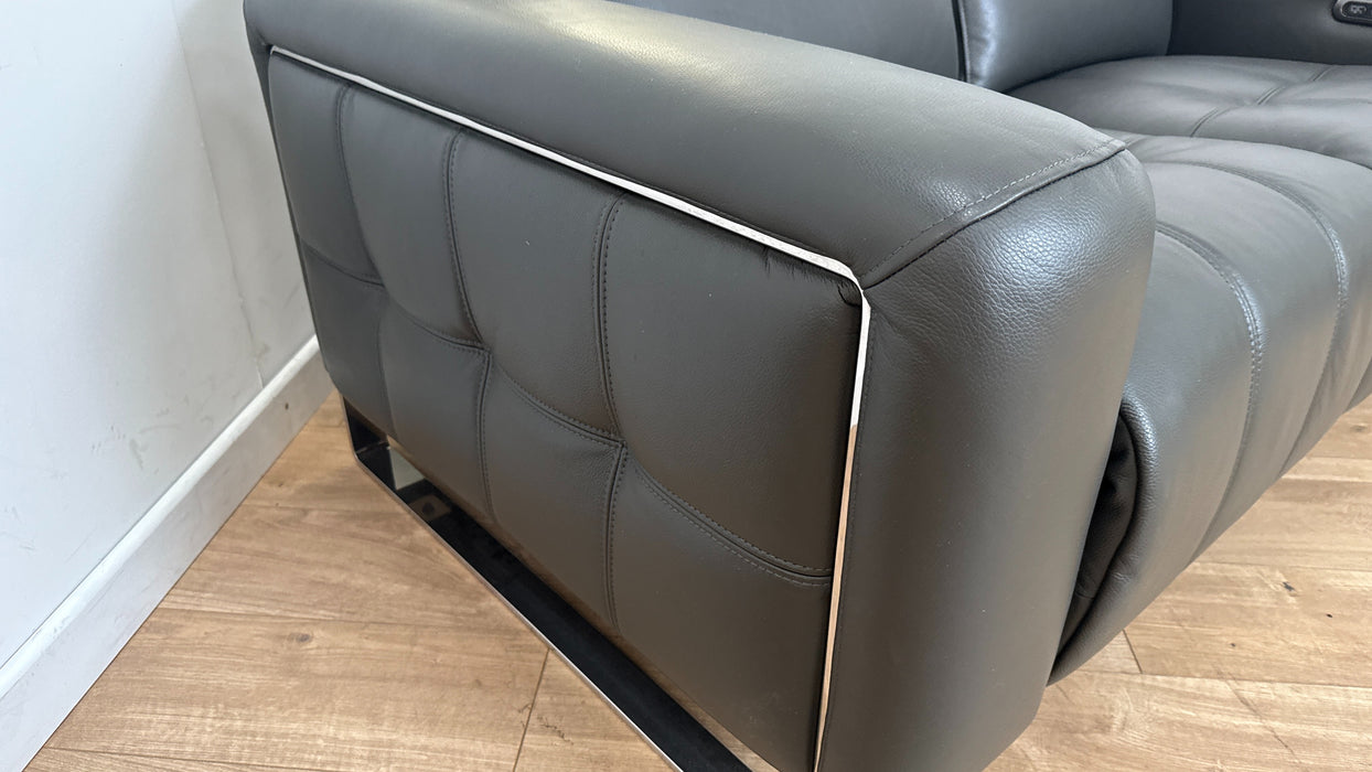 Sofology Marvella Leather Recliner 2 Seater in Charcoal