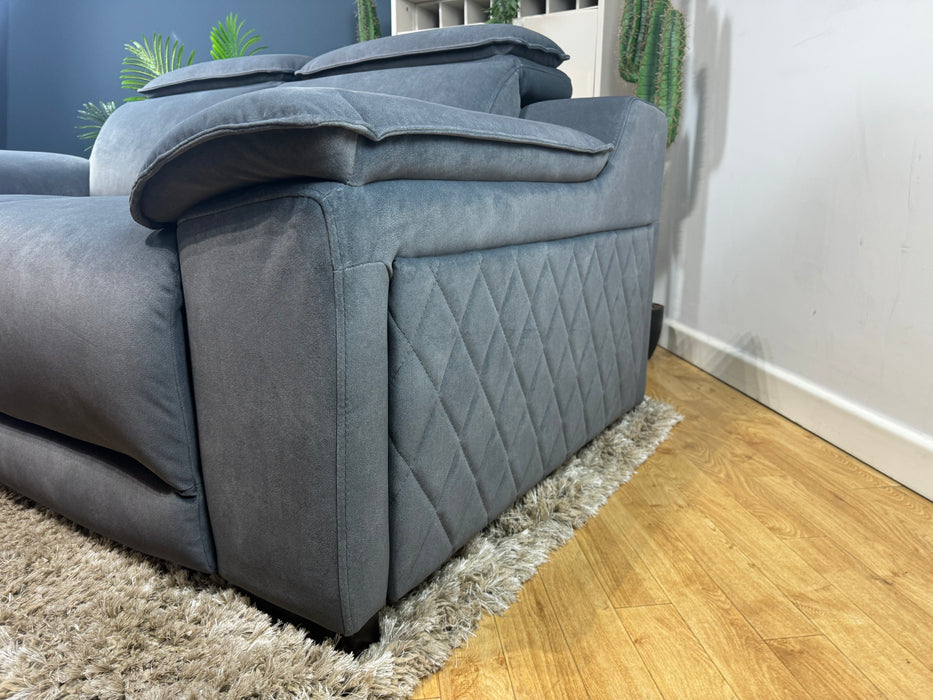Benz 2 Seater Lifestyle Flecked Charcoal Fabric Sofa (WA2)
