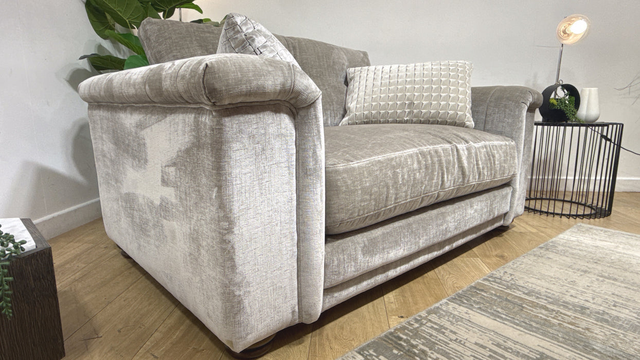 Sofology Regency Fabric Loveseat Foam Seat in Luxe Chenille Stone Mix