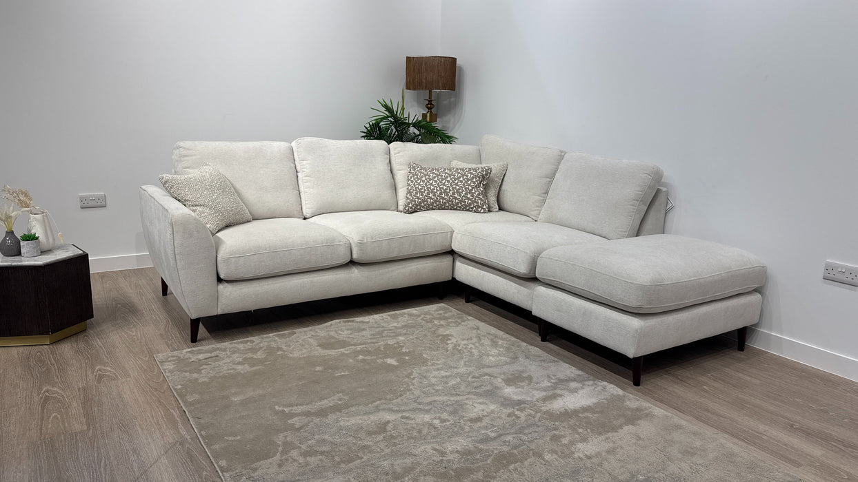 Sofology Hackney Fabric 2 Corner 1 Chaise Sprung Seats in Linen Look Chenille Mist Mix