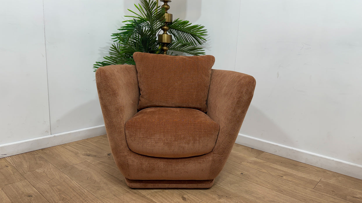 Sofology Serene Fabric Swivel Chair	in Casual Chenille Rust