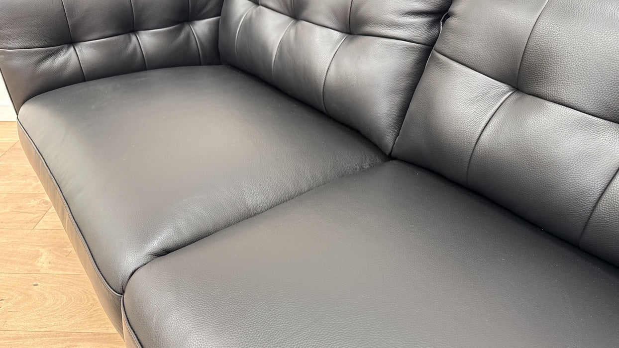 Sofology Muse Leather 2.5 Seater in Jet Black