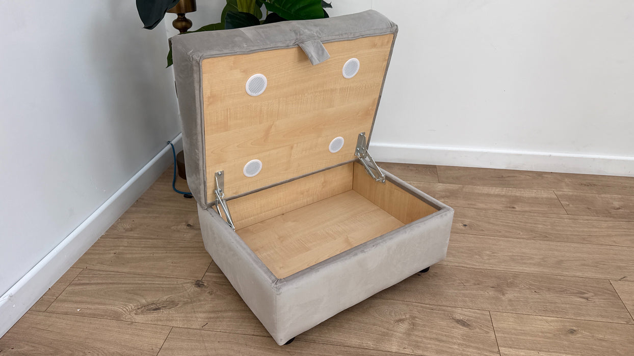 Sofology Islington Fabric Storage Footstool in Sleek Mink