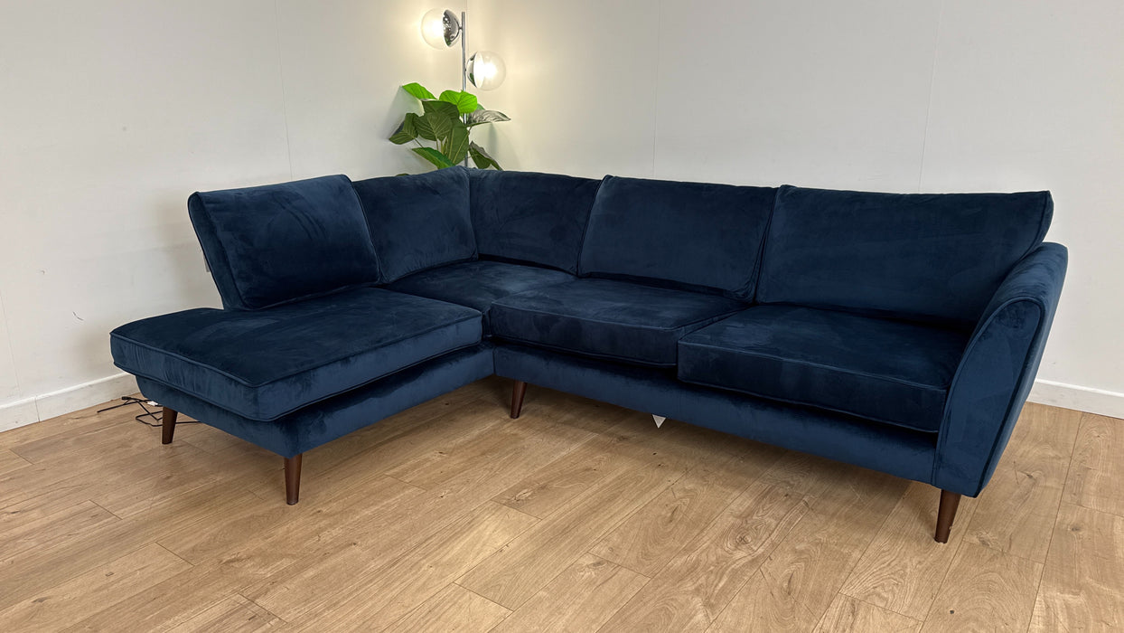 Sofology The Keswick Terminal End 1 Corner 2 Fabric Sofa in Deluxe Velvet Navy