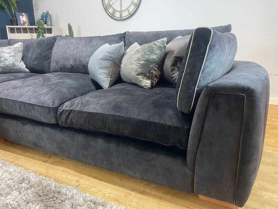 Emperor 1.5 Corner 3 Seater Full Back Lucerne Charcoal Mix Fabric (WA2)