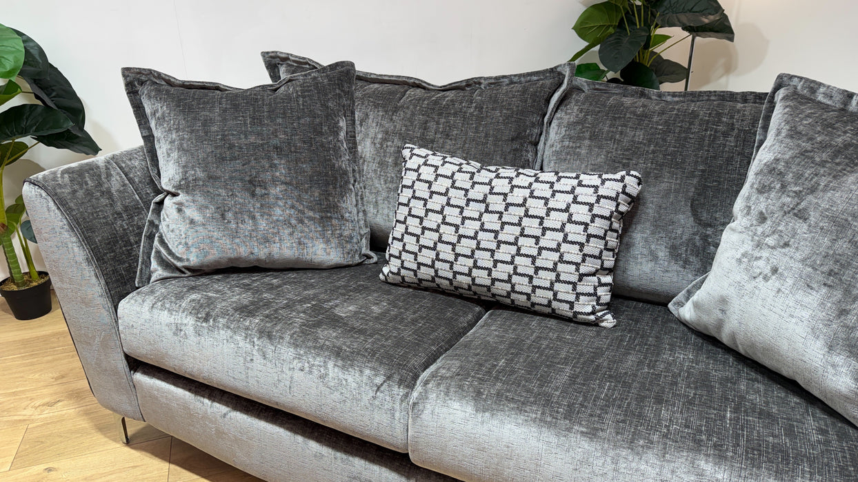 Sofology Luella Fabric 3 Seater in Luxe Chenille Grey Mix