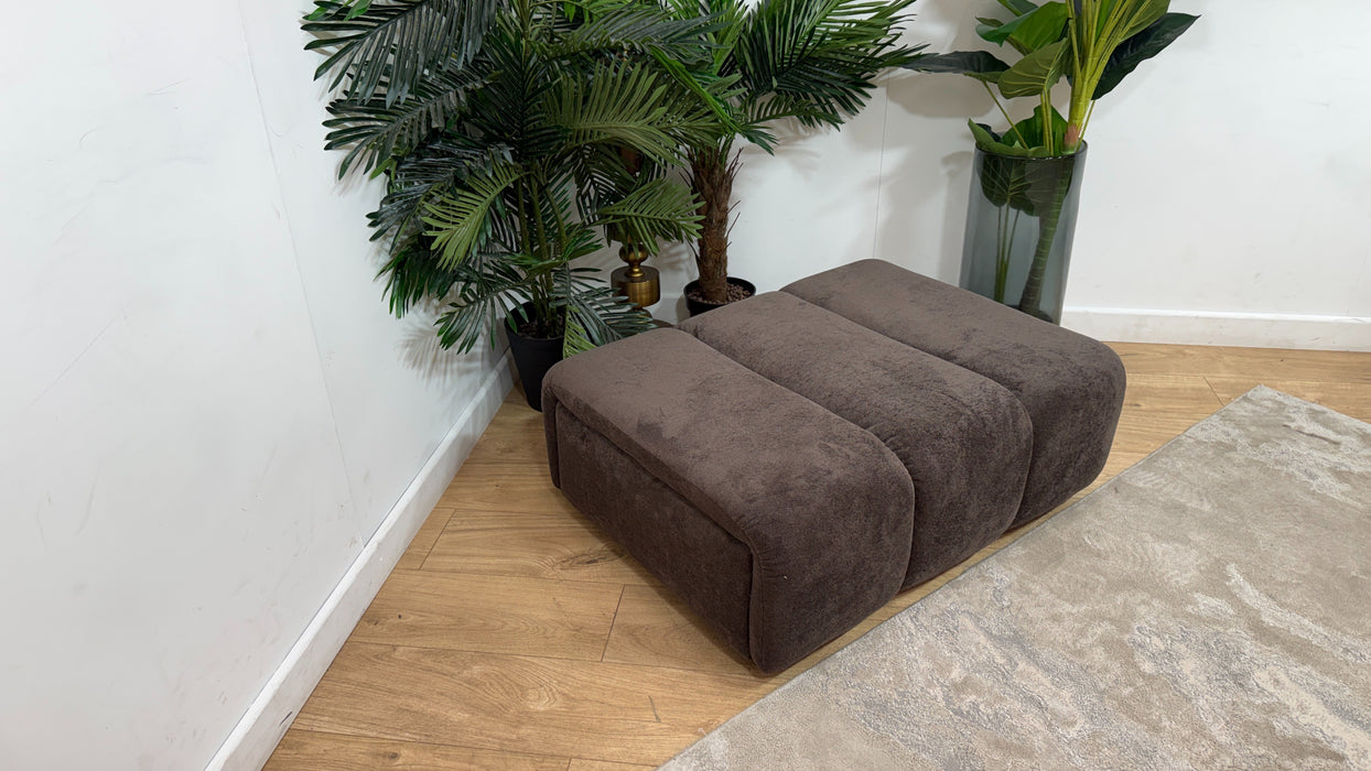 Sofology Waldorf Fabric Storage Footstool in Soft Sherpa Mocha