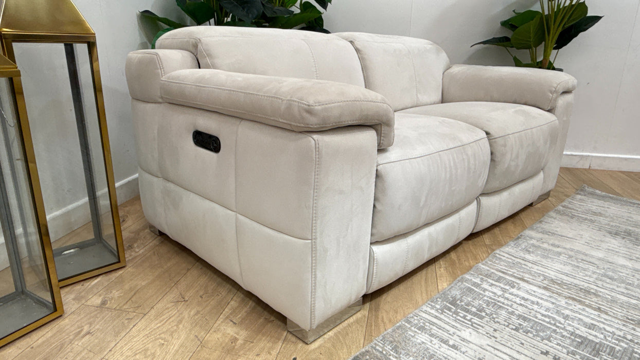 Sofology Laurence Fabric 2 Seater Power Recliner/Headrest in Toronto Beige